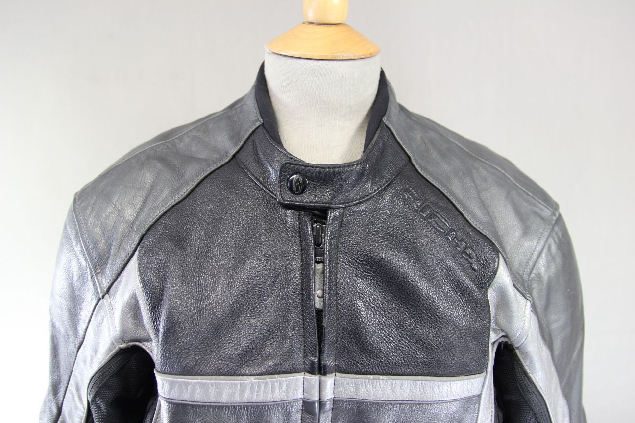 RICHA AVS EVO ALL SEASON LEATHER BIKER JACKET WITH CE ARMOUR/THERMAL LINING 38IN