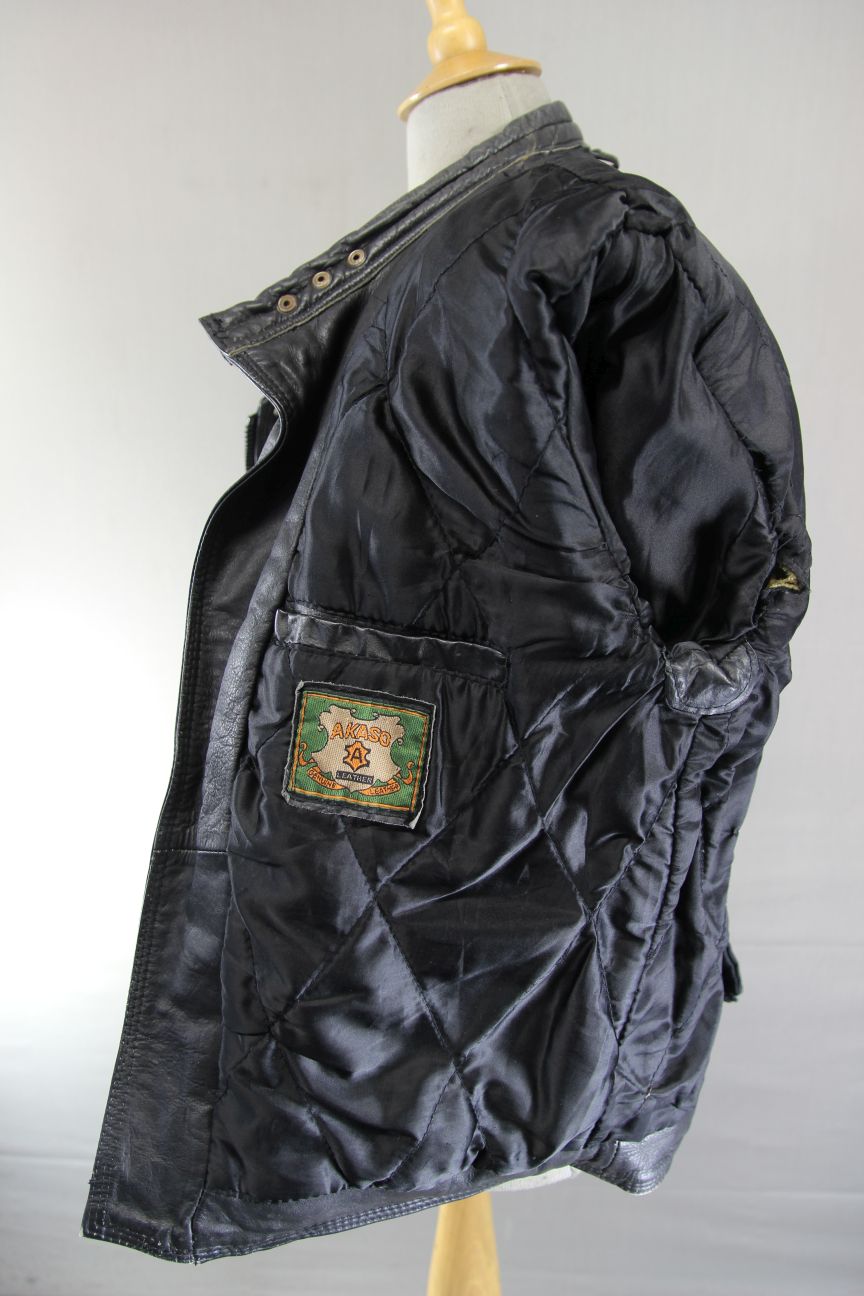 AKASO CLASSIC BLACK LEATHER BIKER JACKET 38-40 INCH CHEST