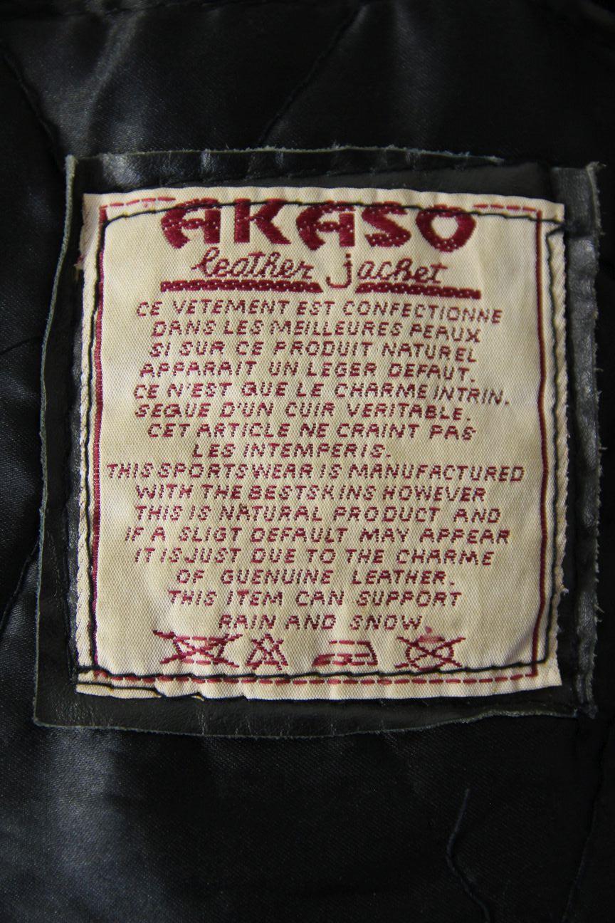 AKASO CLASSIC BLACK LEATHER BIKER JACKET 38-40 INCH CHEST