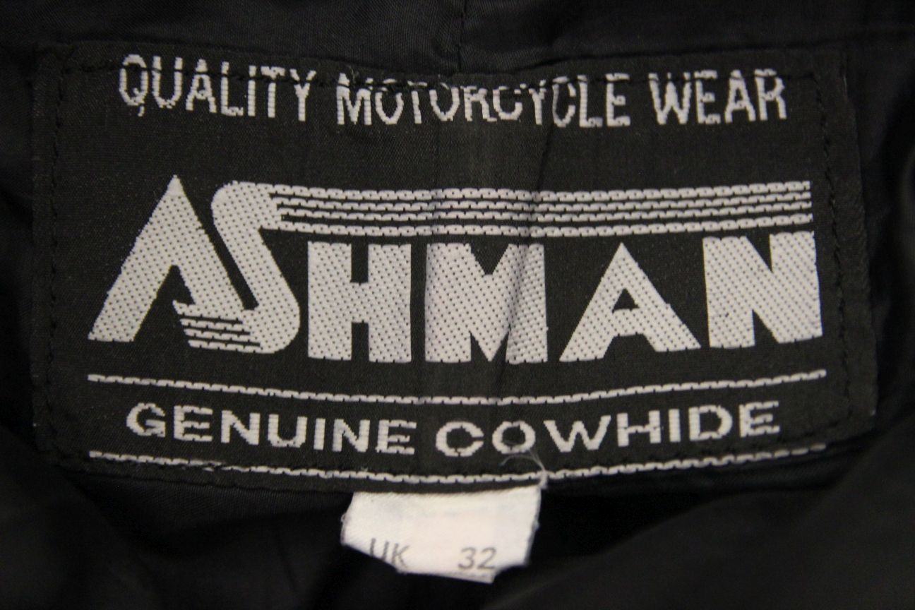 ASHMAN BLACK COWHIDE LEATHER BIKER TROUSERS WAIST 32 INCH/INSIDE LEG 29 INCH