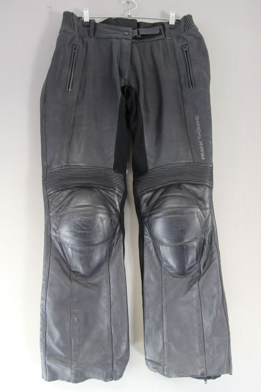 FRANK THOMAS LADY RIDER LEIAH BIKER TROUSERS + CE ARMOUR SIZE10 WAIST 32/LEG 31"