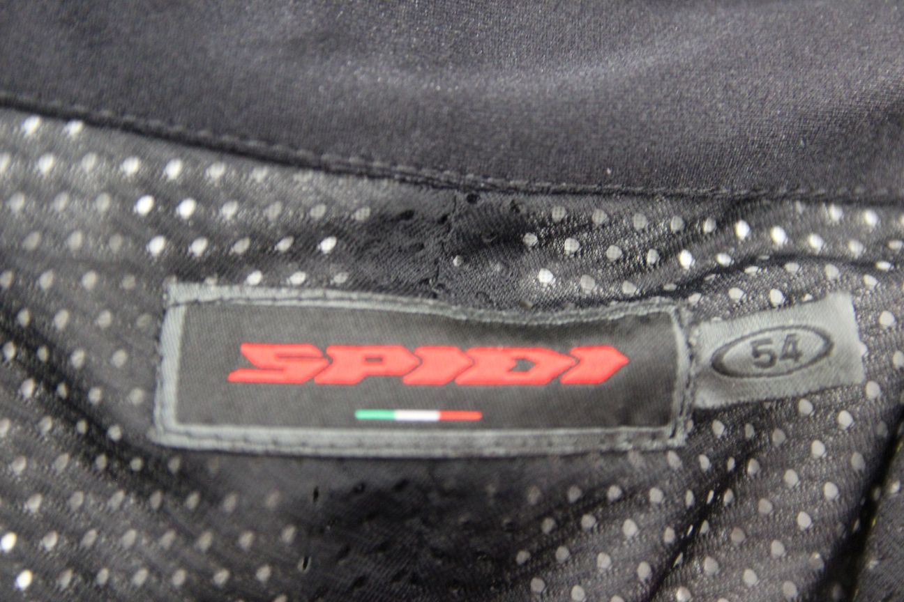 SPIDI BLACK LEATHER BIKER TROUSERS WITH HIP & KNEE CE ARMOUR: WAIST 36"/LEG 32"