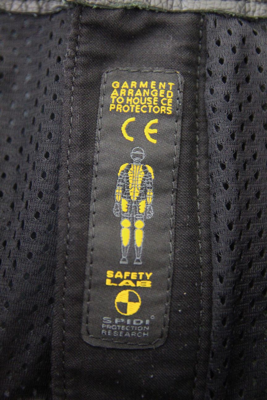 SPIDI BLACK LEATHER BIKER TROUSERS WITH HIP & KNEE CE ARMOUR: WAIST 36"/LEG 32"