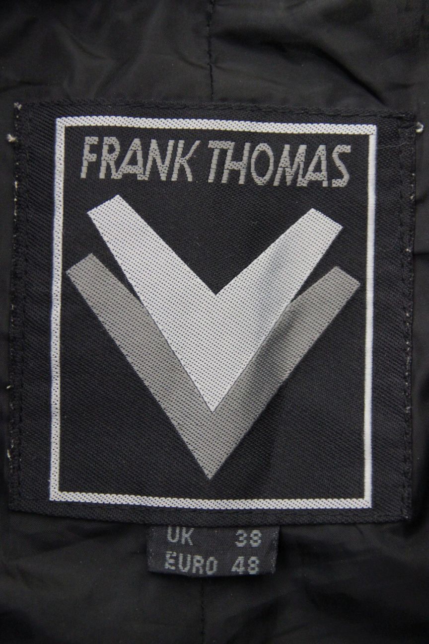 FRANK THOMAS LEATHER BIKER TROUSERS + KNEE PROTECTORS: WAIST 38"/INSIDE LEG 32"