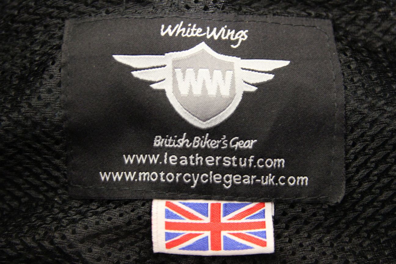 WHITE WINGS BLACK LEATHER BIKER TROUSERS+CE ARMOUR WAIST 36"/LEG 36" (LONG FIT)