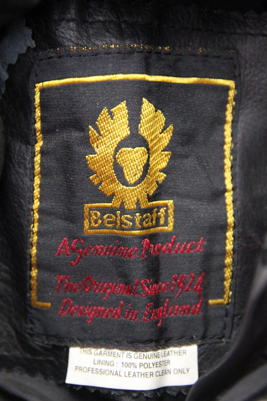 BELSTAFF BLACK LEATHER BIKER TROUSERS SIZE 10: WAIST 22-24 IN/INSIDE LEG 28 IN