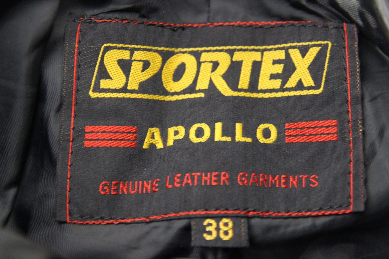 SPORTEX APOLLO BLACK LEATHER BIKER TROUSERS: WAIST 38 INCH/INSIDE LEG 32 INCH