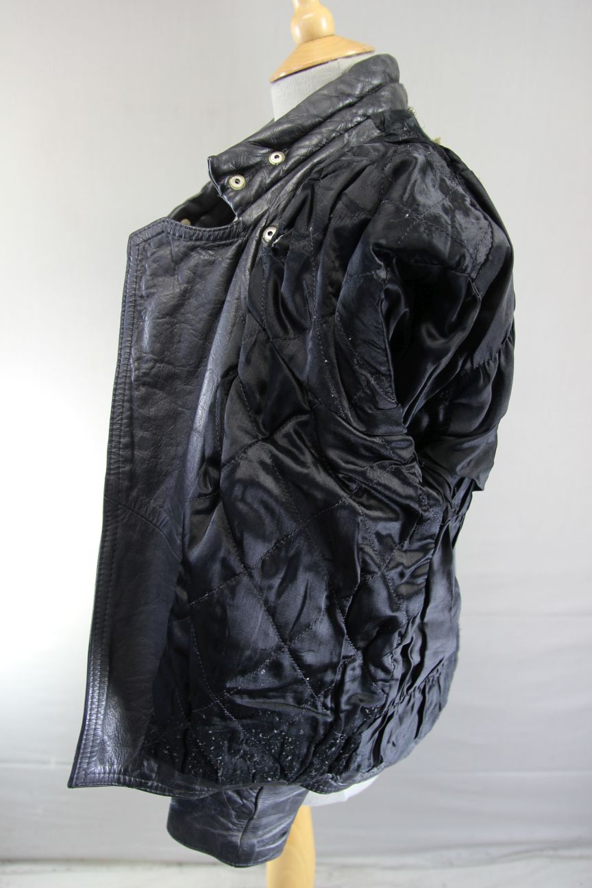 CLASSIC BLACK COWHIDE LEATHER BIKER JACKET 36-38 INCH CHEST