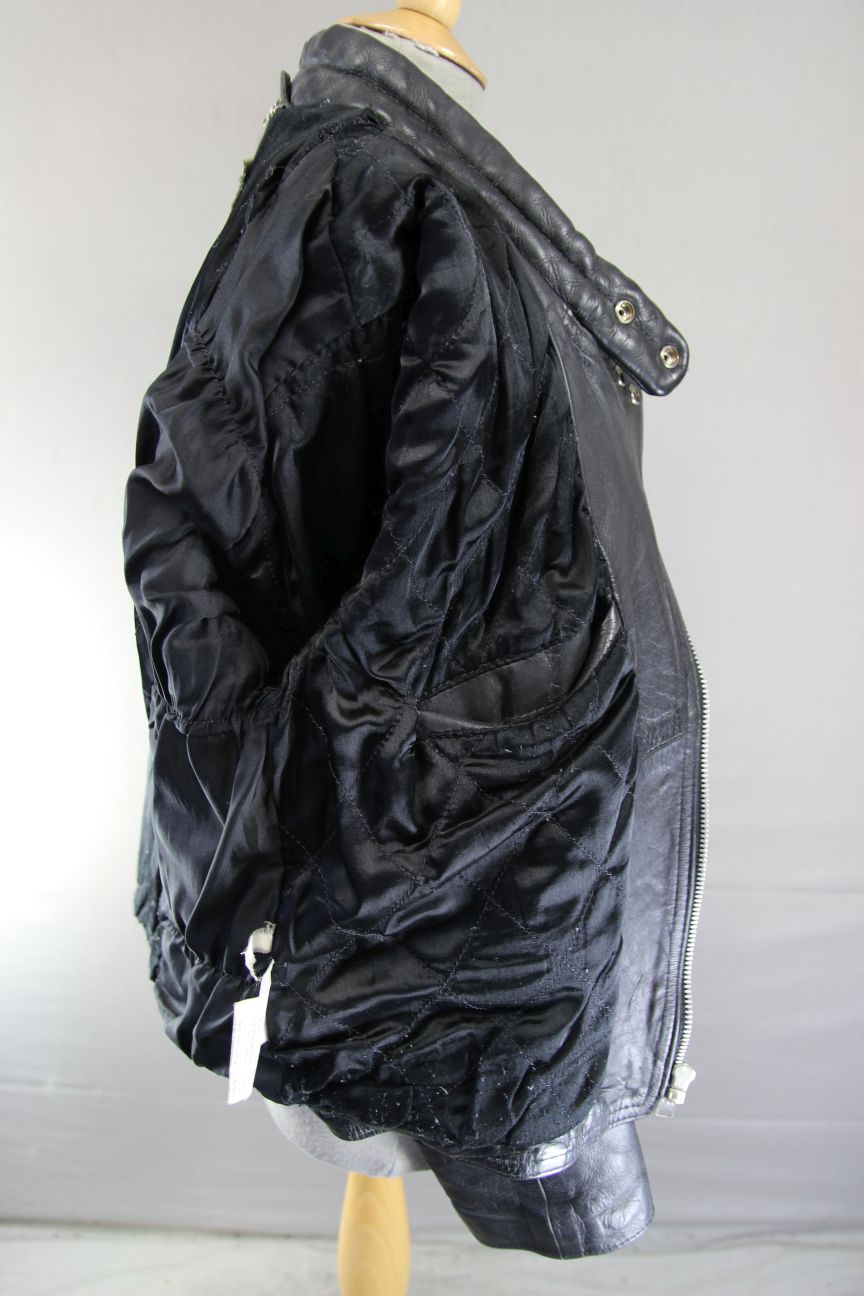 CLASSIC BLACK COWHIDE LEATHER BIKER JACKET 36-38 INCH CHEST