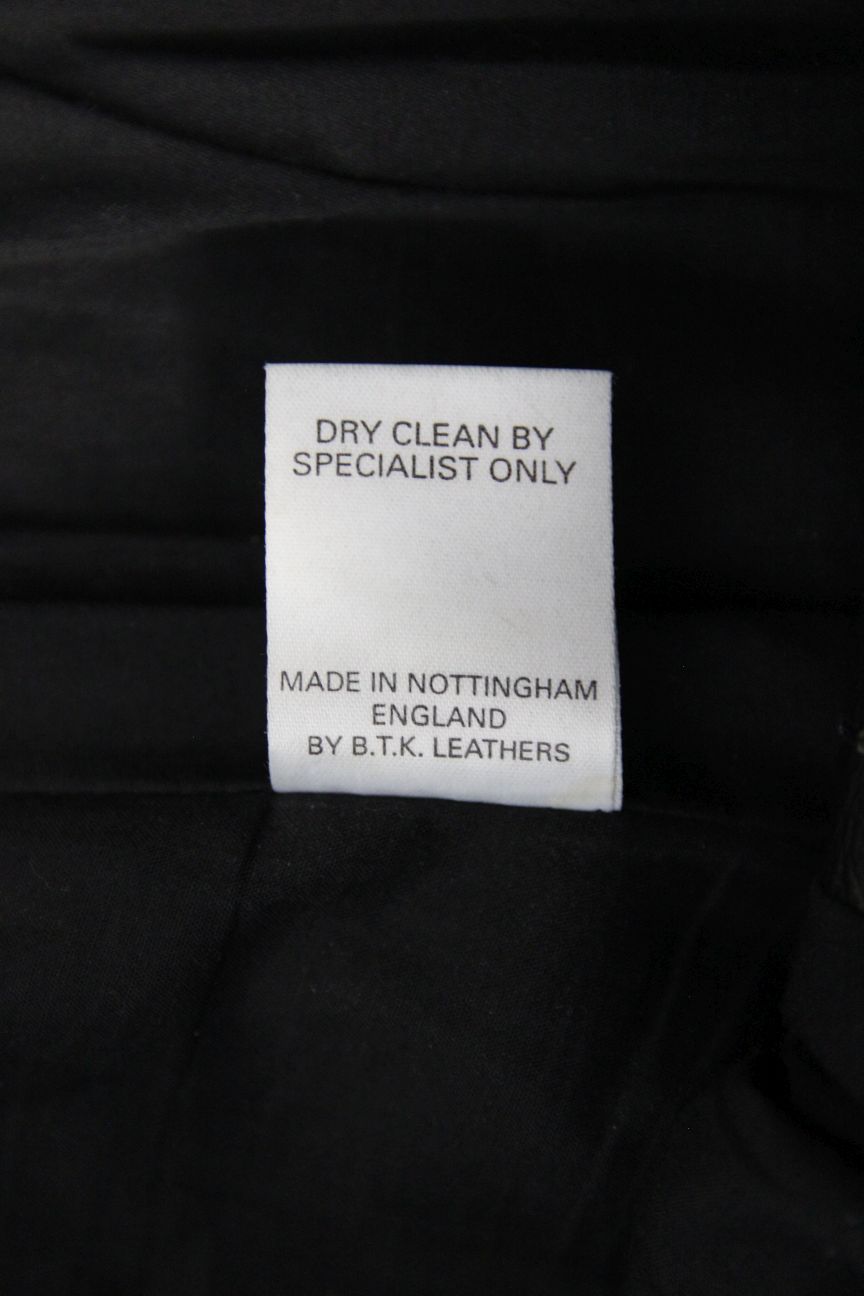 BRITISH MADE BTK LEATHERS BLACK COWHIDE BIKER TROUSERS: WAIST 36 IN/LEG 29 IN