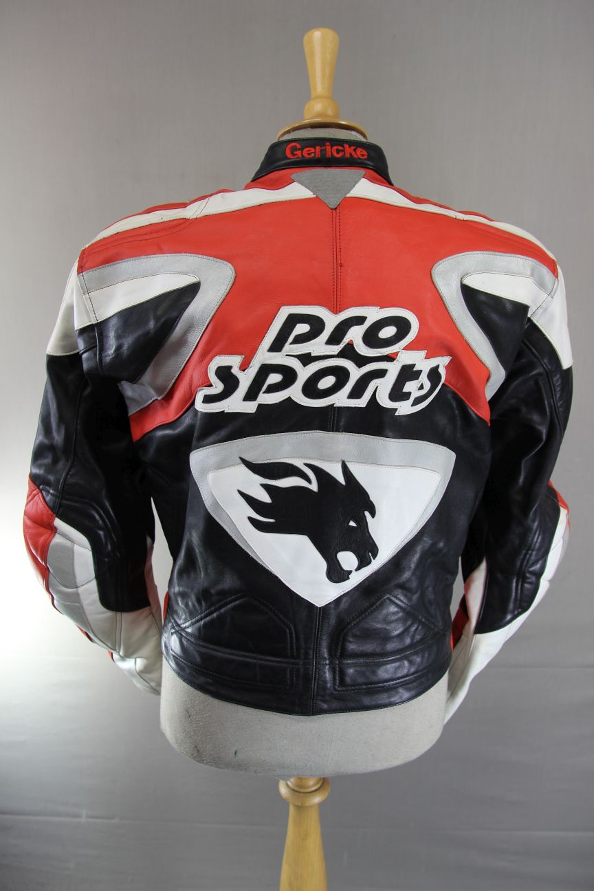 HEIN GERICKE PRO SPORTS LEATHER BIKER JACKET WITH HIPROTEC CE ARMOUR 38 INCH