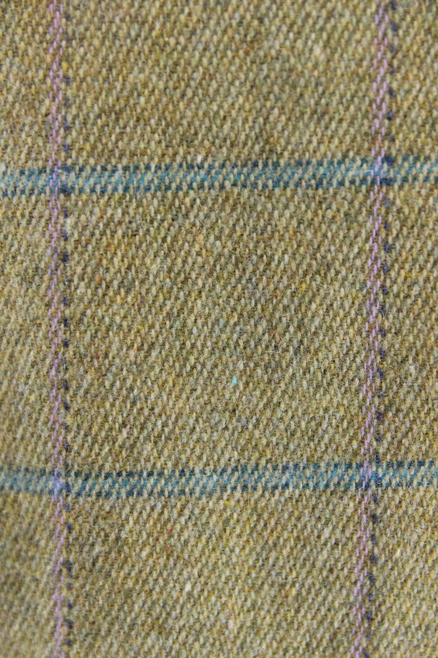 BRONTE ENGLISH MADE COUNTRY SPORTS CHECKED WOOL RICH BLEND TWEED COAT: SIZE 10