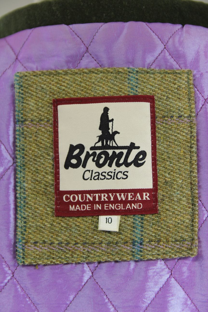 BRONTE ENGLISH MADE COUNTRY SPORTS CHECKED WOOL RICH BLEND TWEED COAT: SIZE 10