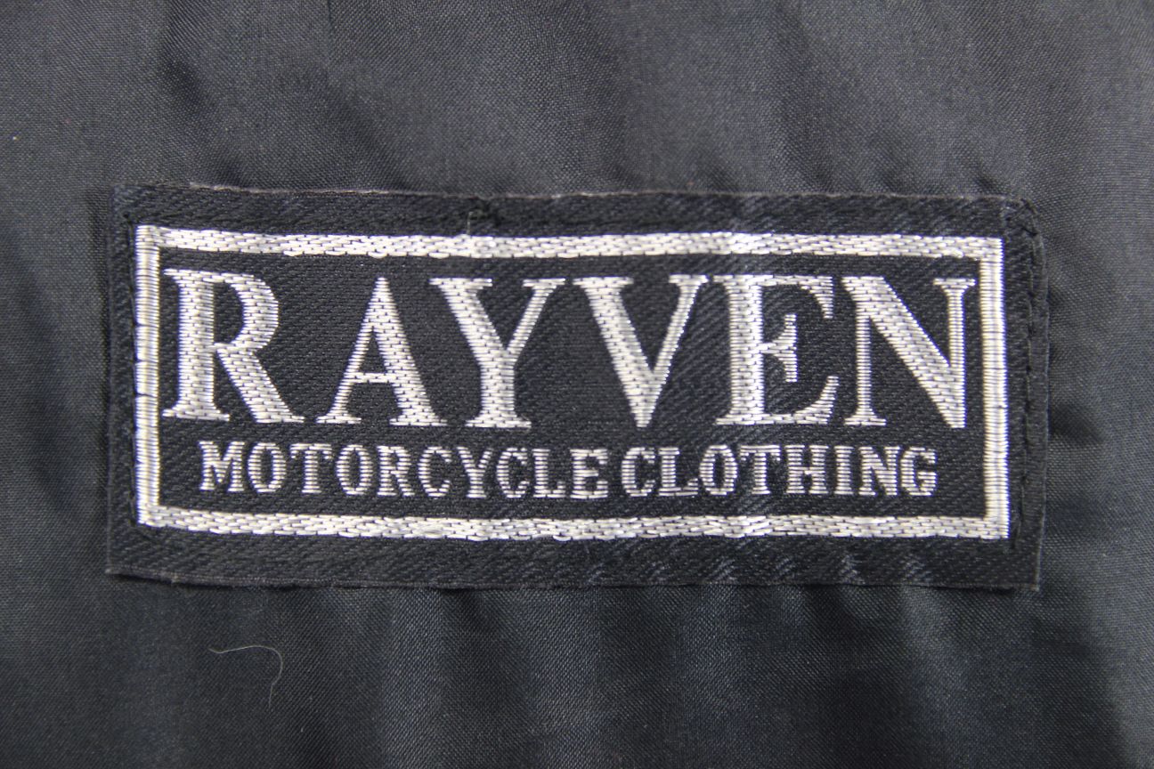 RAYVEN CLASSIC BLACK LEATHER BIKER JACKET: SIZE 12