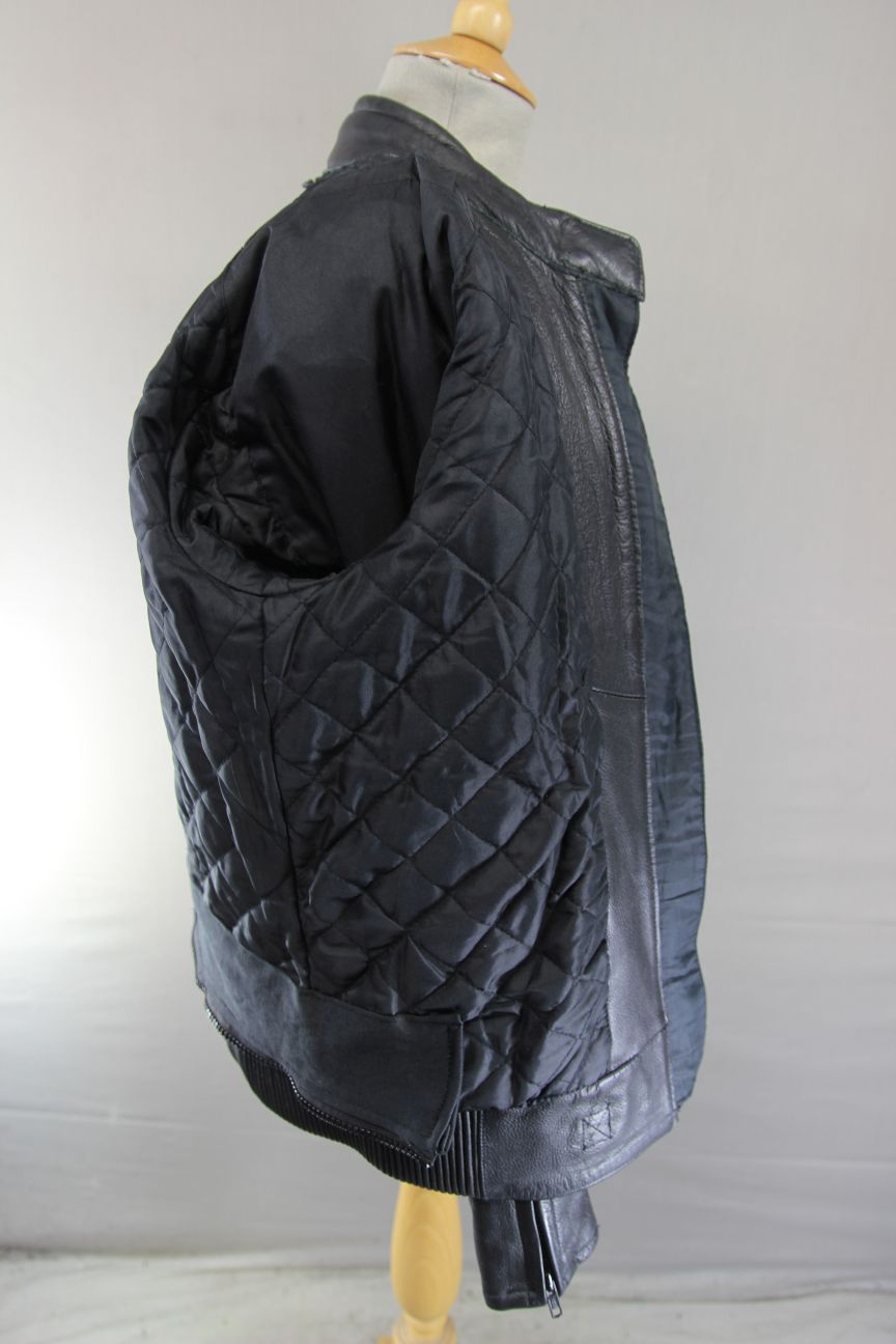 RAYVEN CLASSIC BLACK LEATHER BIKER JACKET: SIZE 12