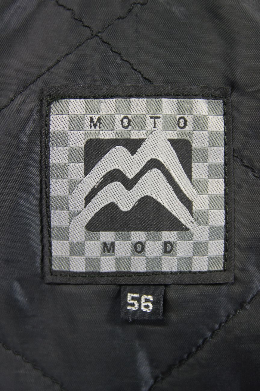 MOTOMOD BLACK LEATHER BIKER JACKET WITH CE ARMOUR & ADDITIONAL LINING 46"