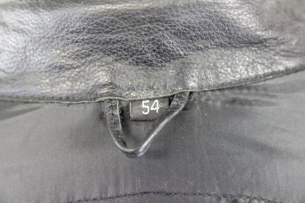 TARGA BLACK LEATHER BIKER JACKET WITH REMOVABLE CE BACK PROTECTOR 52-54 INCH