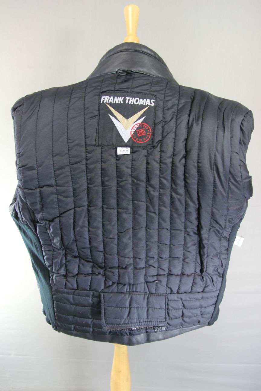FRANK THOMAS CLASSIC BLACK COWHIDE LEATHER BIKER JACKET 42-44 INCH CHEST