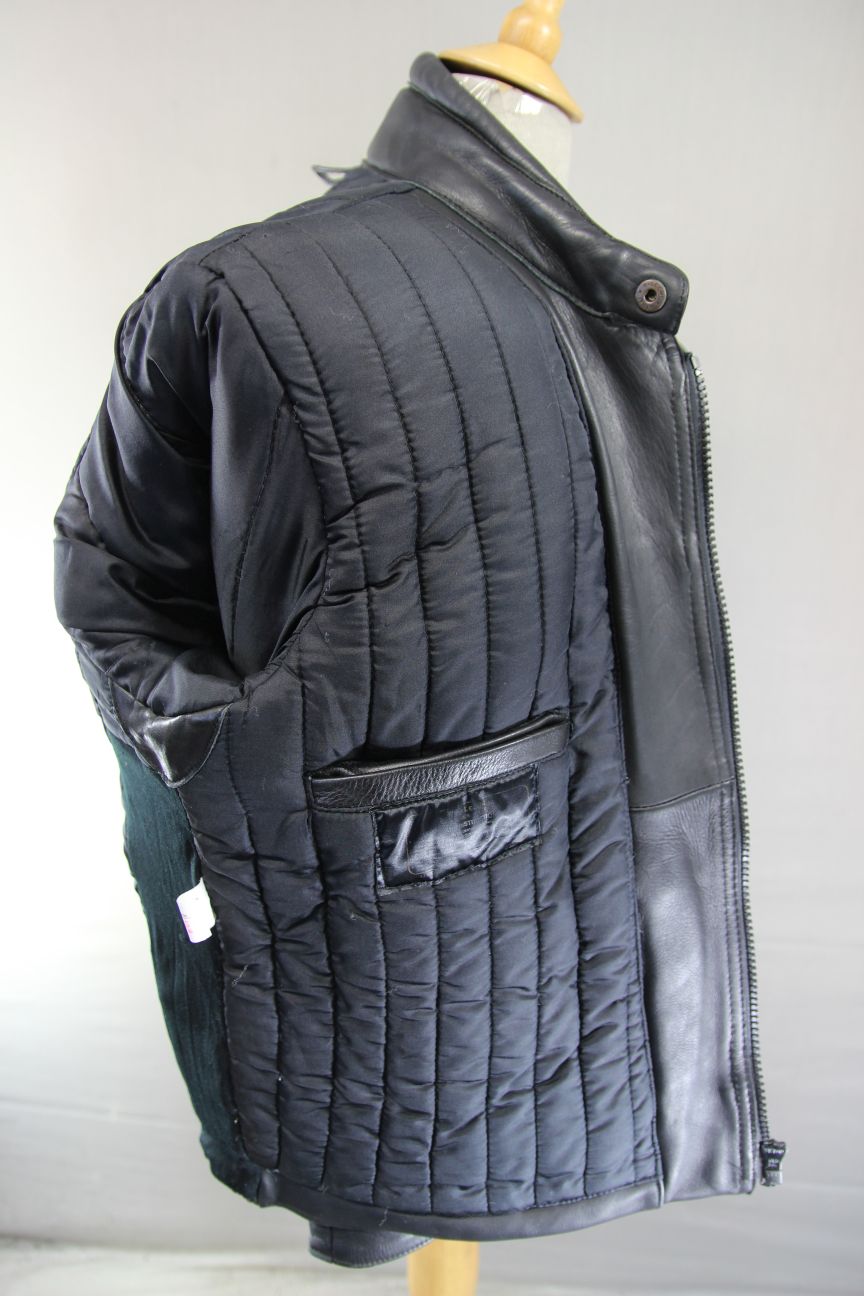 FRANK THOMAS CLASSIC BLACK COWHIDE LEATHER BIKER JACKET 42-44 INCH CHEST
