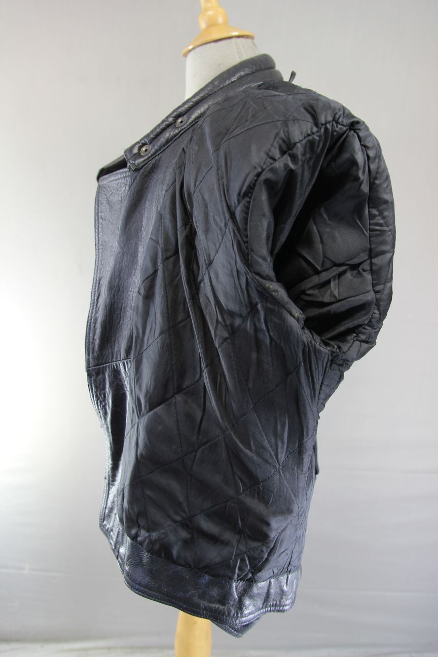 CLASSIC ECHO BLACK LEATHER BIKER JACKET 40-42 INCH CHEST