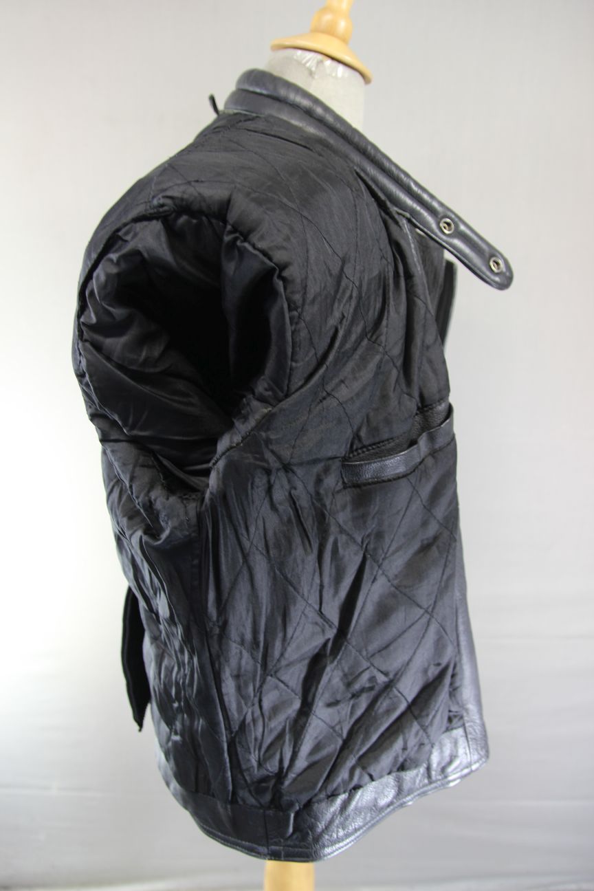 CLASSIC ECHO BLACK LEATHER BIKER JACKET 40-42 INCH CHEST