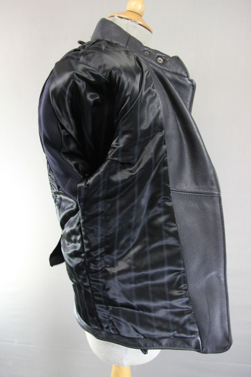 CLASSIC BRITISH MADE BLACK SCOTT LEATHERS BIKER JACKET: SIZE 14