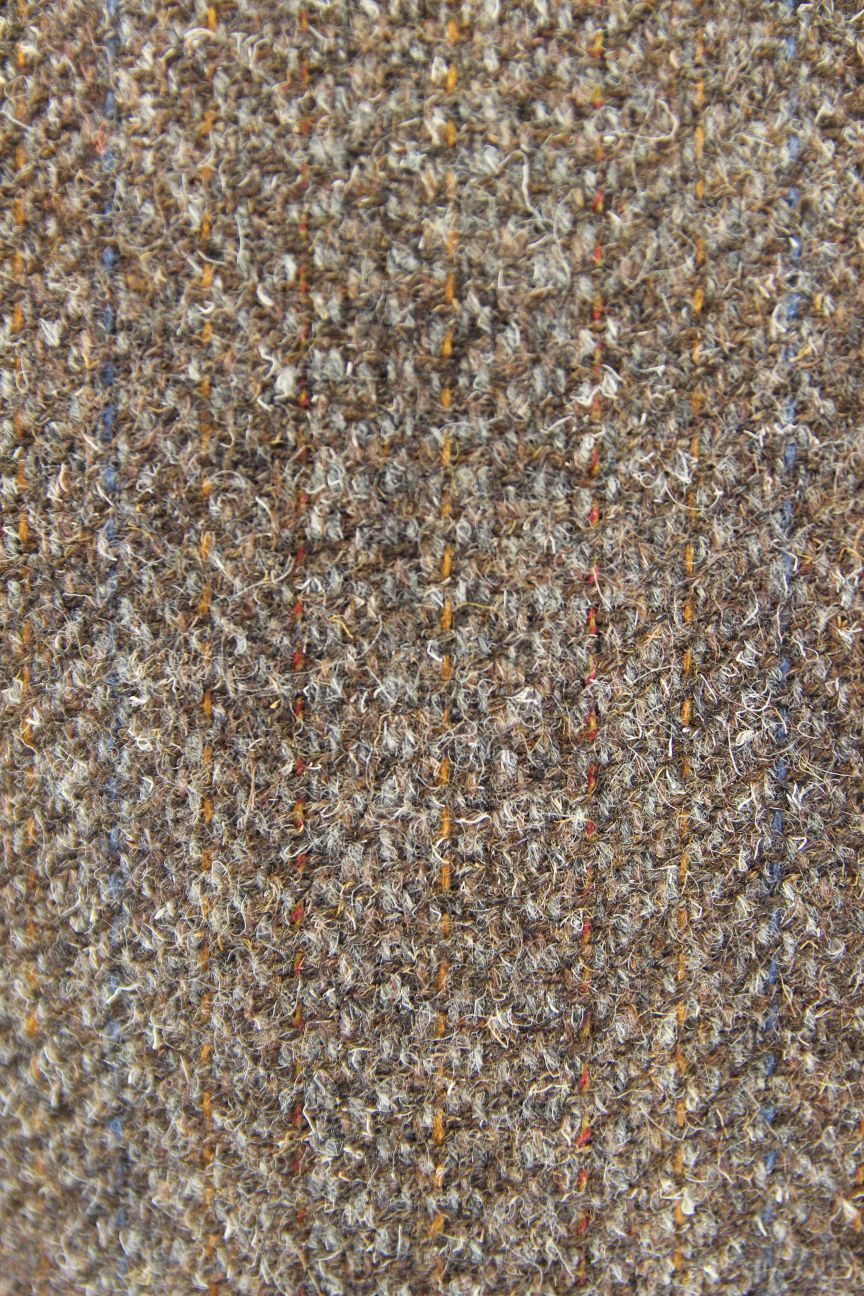 BRITISH MADE HODGES PURE WOOL CLASSIC STRIPED BROWN TWEED JACKET 44 INCH