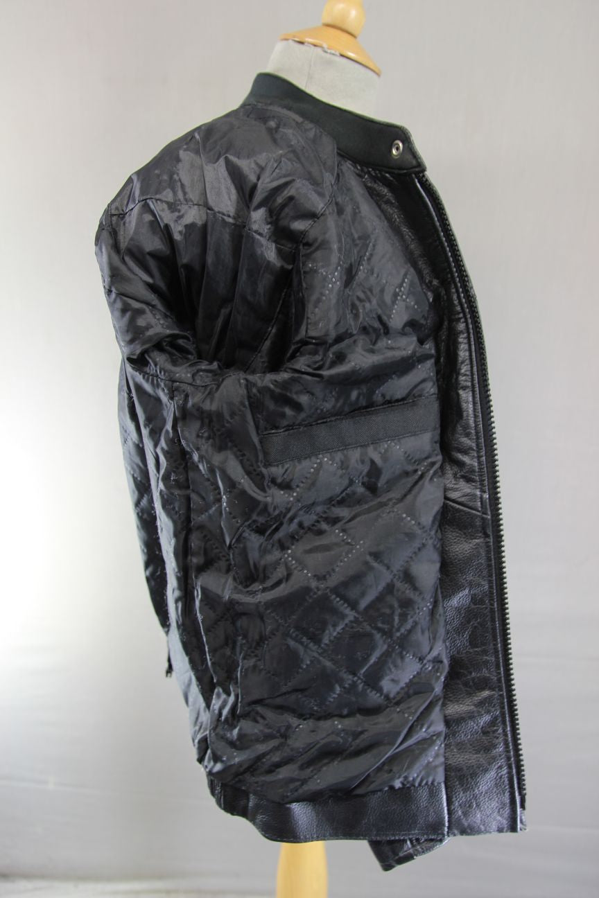 RIDEX BLACK LEATHER BIKER JACKET + BACK/SHOULDER/ELBOW CE ARMOUR: LADIES M/SZ 12