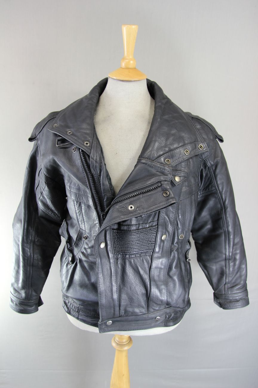 AMAZING SYLMAN CLASSIC BLACK CALF LEATHER BIKER JACKET 40-42 INCH CHEST