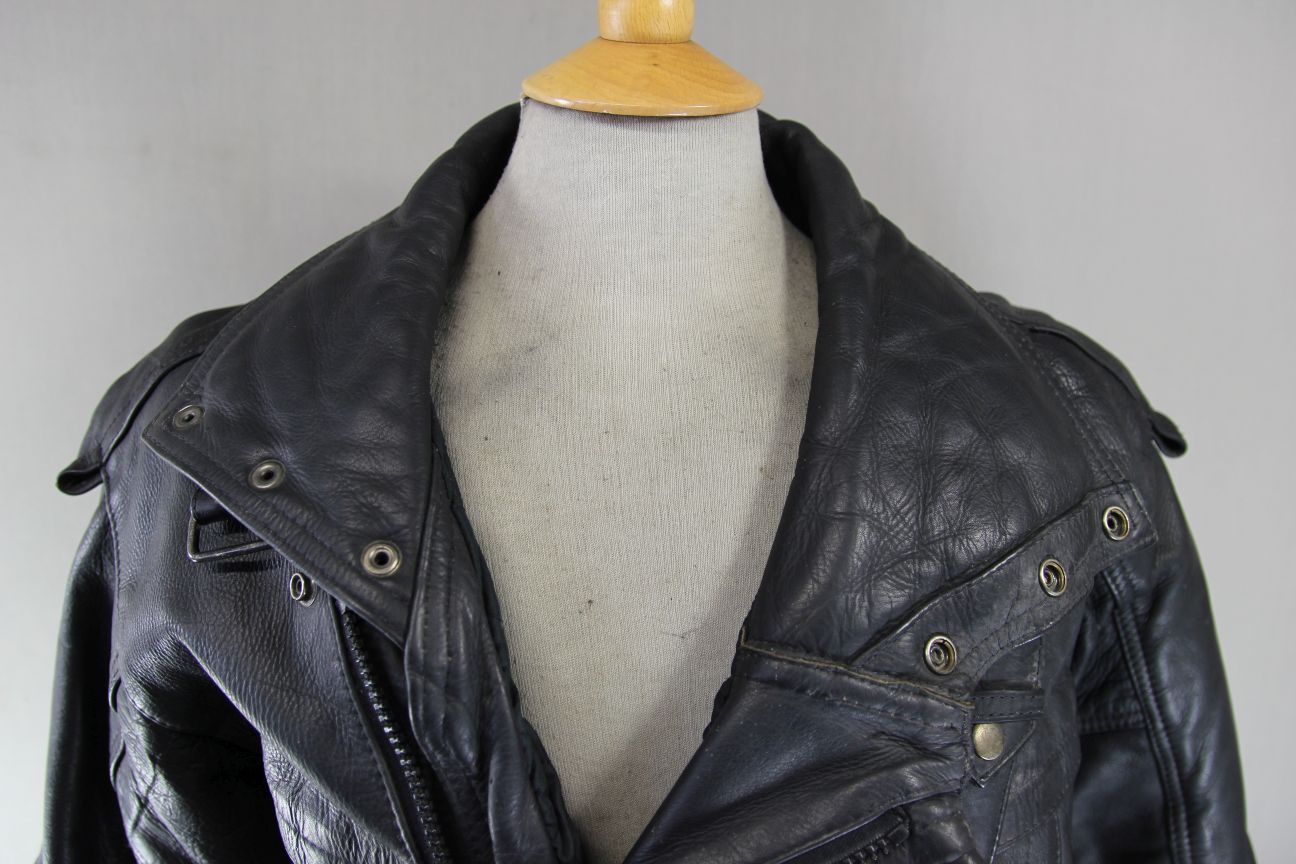 AMAZING SYLMAN CLASSIC BLACK CALF LEATHER BIKER JACKET 40-42 INCH CHEST
