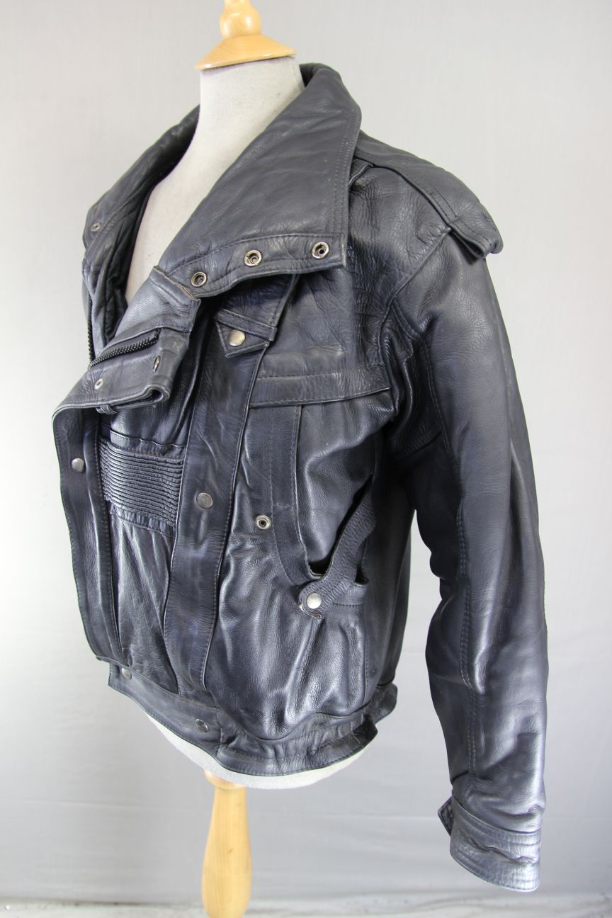 AMAZING SYLMAN CLASSIC BLACK CALF LEATHER BIKER JACKET 40-42 INCH CHEST
