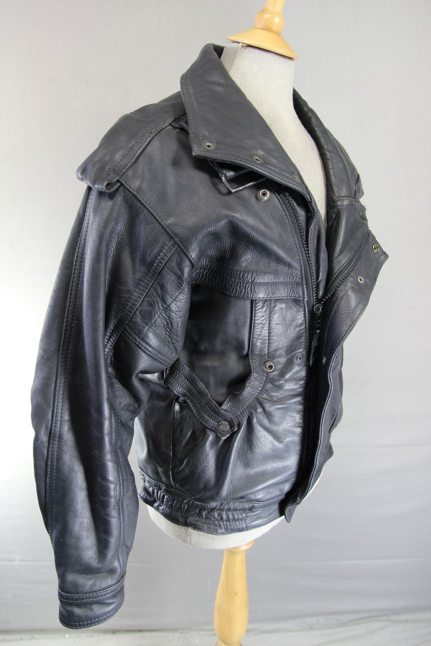 AMAZING SYLMAN CLASSIC BLACK CALF LEATHER BIKER JACKET 40-42 INCH CHEST