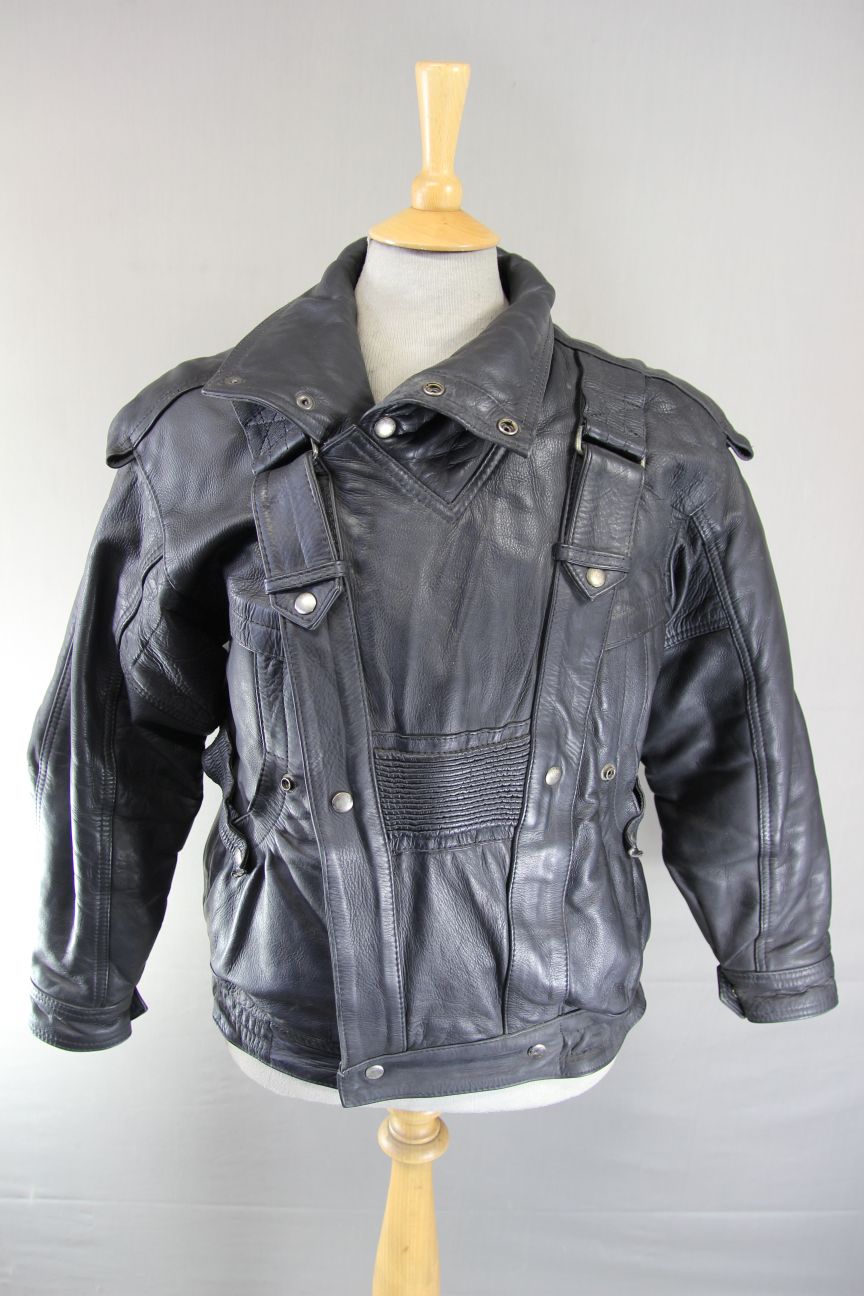 AMAZING SYLMAN CLASSIC BLACK CALF LEATHER BIKER JACKET 40-42 INCH CHEST