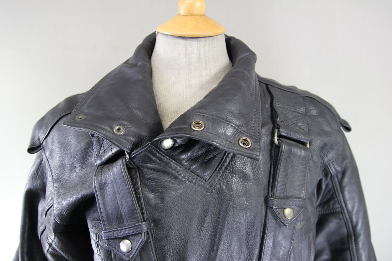 AMAZING SYLMAN CLASSIC BLACK CALF LEATHER BIKER JACKET 40-42 INCH CHEST