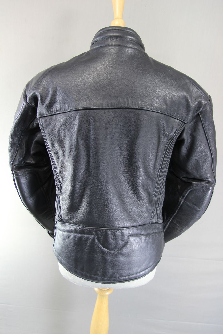 CLASSIC BRITISH MADE BLACK SCOTT LEATHERS BIKER JACKET 36 INCH