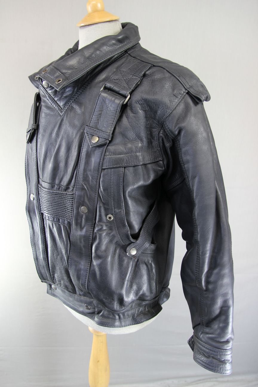 AMAZING SYLMAN CLASSIC BLACK CALF LEATHER BIKER JACKET 40-42 INCH CHEST