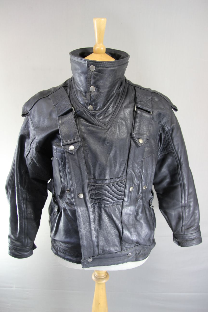 AMAZING SYLMAN CLASSIC BLACK CALF LEATHER BIKER JACKET 40-42 INCH CHEST