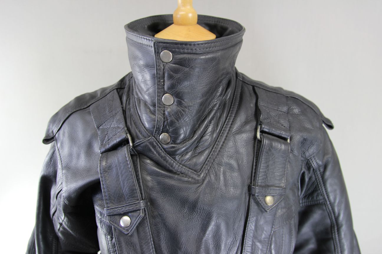 AMAZING SYLMAN CLASSIC BLACK CALF LEATHER BIKER JACKET 40-42 INCH CHEST