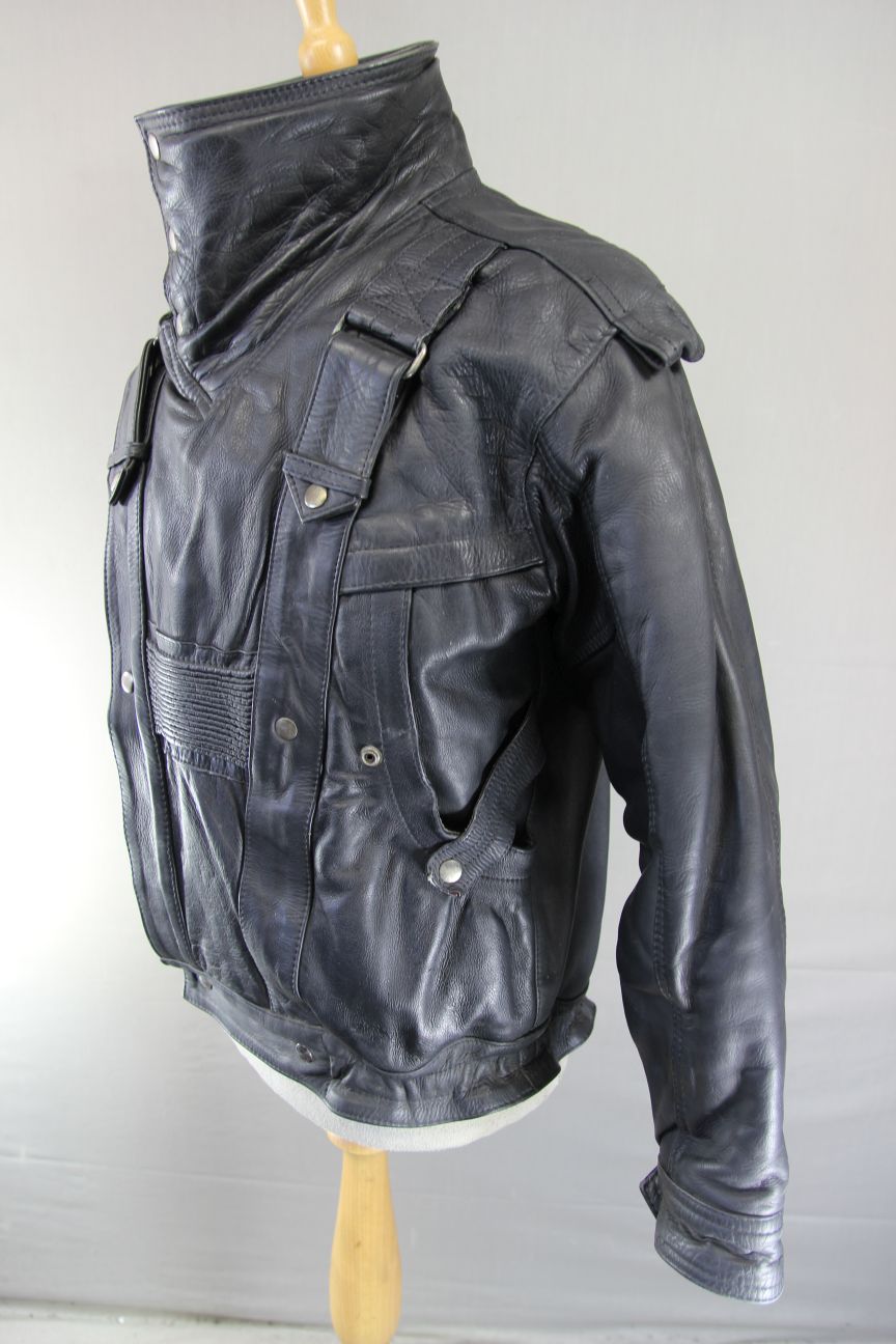 AMAZING SYLMAN CLASSIC BLACK CALF LEATHER BIKER JACKET 40-42 INCH CHEST