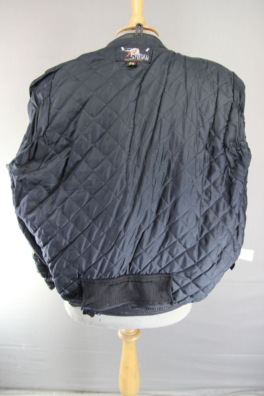 AMAZING SYLMAN CLASSIC BLACK CALF LEATHER BIKER JACKET 40-42 INCH CHEST