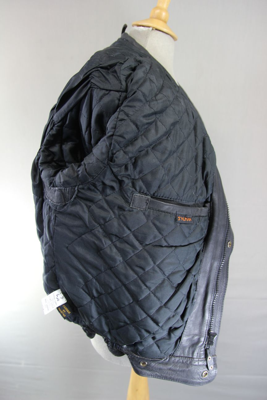 AMAZING SYLMAN CLASSIC BLACK CALF LEATHER BIKER JACKET 40-42 INCH CHEST