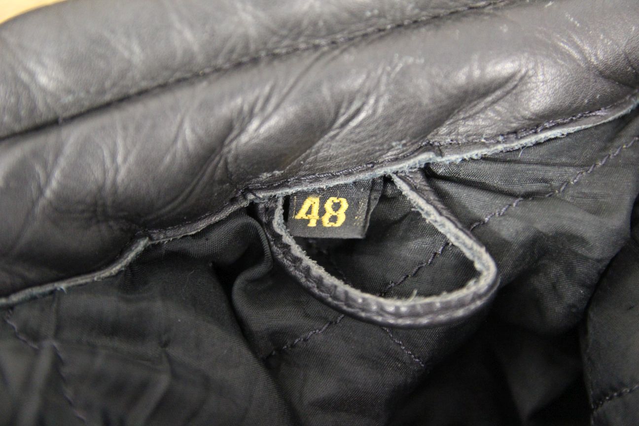 CLASSIC BLACK COWHIDE LEATHER BIKER JACKET 44 INCH CHEST/LARGE