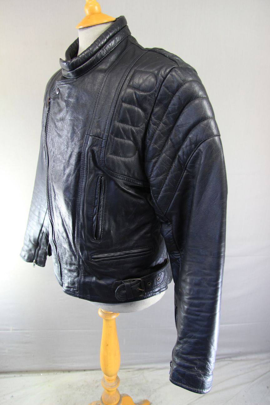 CLASSIC SKIN BLACK LEATHER BIKER JACKET 42-44 INCH CHEST