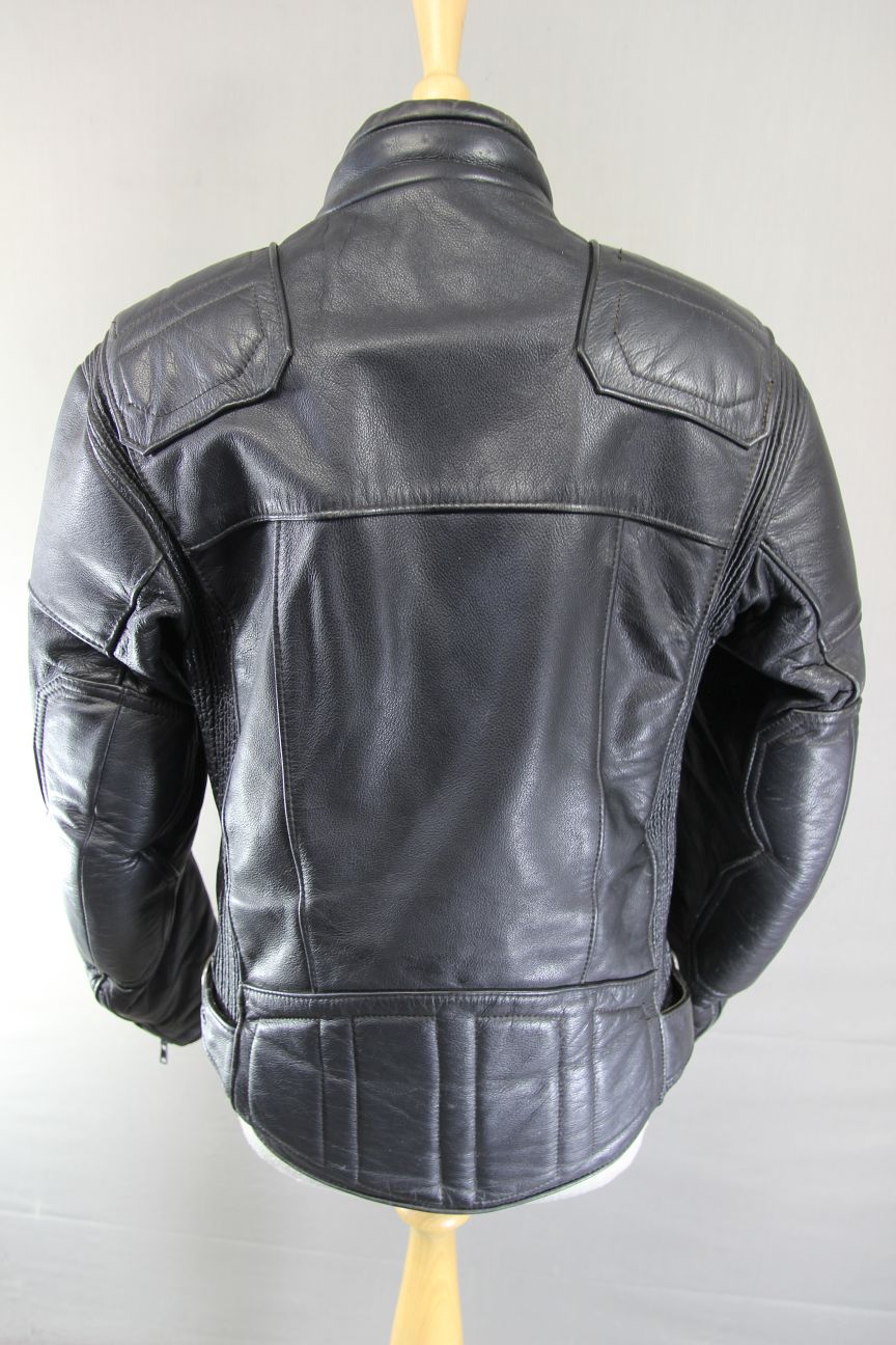 CLASSIC BRITISH MADE SPORTEX DOLOMITE BLACK LEATHER BIKER JACKET 36-38 INCH