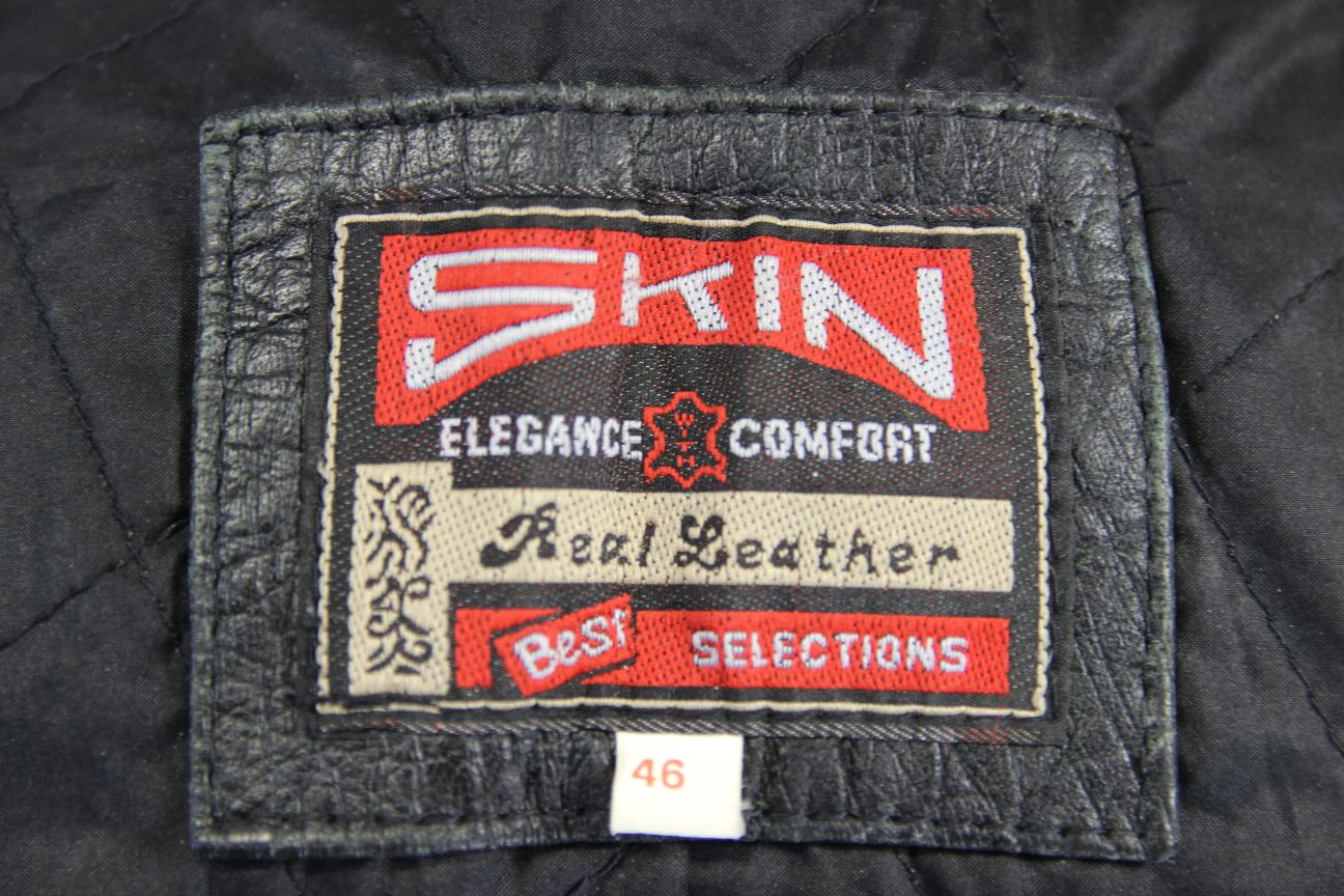 CLASSIC SKIN BLACK LEATHER BIKER JACKET 42-44 INCH CHEST