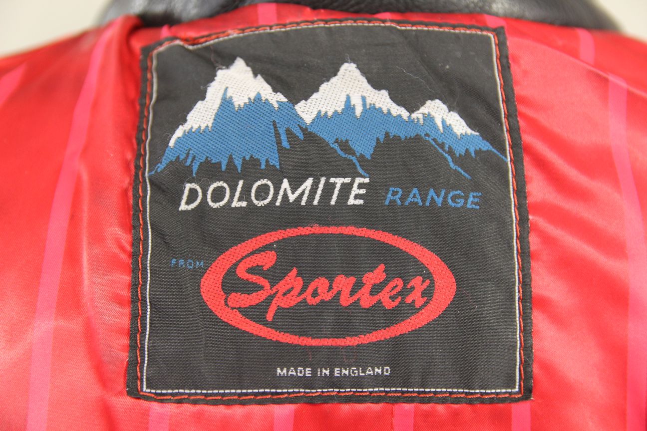 CLASSIC BRITISH MADE SPORTEX DOLOMITE BLACK LEATHER BIKER JACKET 36-38 INCH