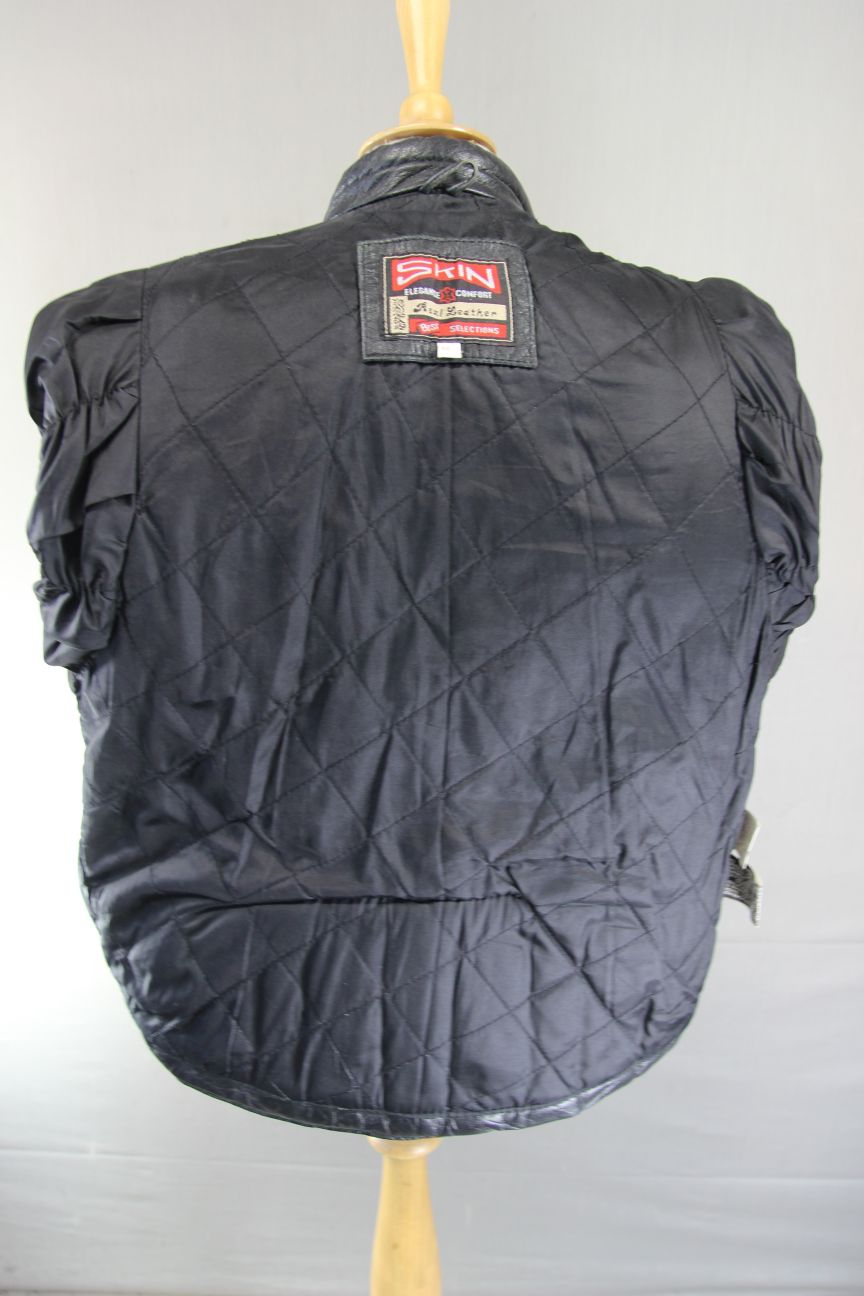 CLASSIC SKIN BLACK LEATHER BIKER JACKET 42-44 INCH CHEST