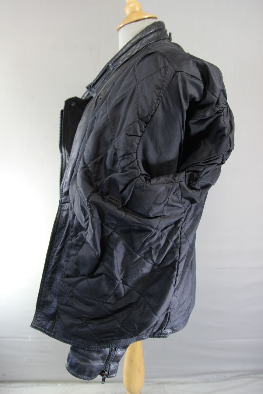 CLASSIC SKIN BLACK LEATHER BIKER JACKET 42-44 INCH CHEST