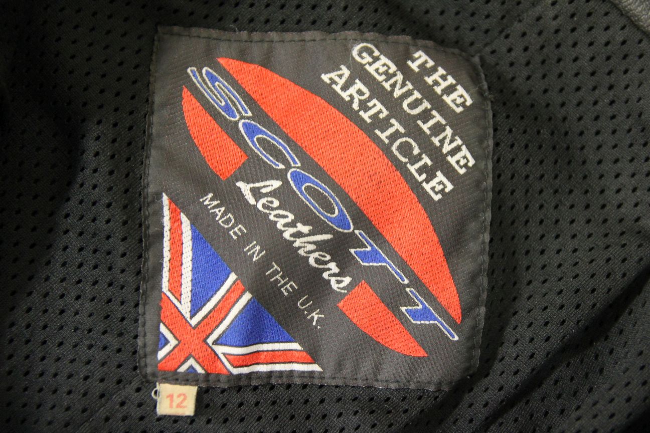BRITISH MADE SCOTT LEATHERS BLACK BIKER JEANS SIZE 12: WAIST 28"/INSIDE LEG 29"