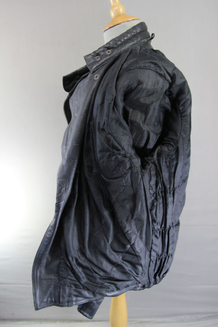 CLASSIC 'BORN FREE' BLACK COWHIDE LEATHER BIKER JACKET 38-40 INCH CHEST